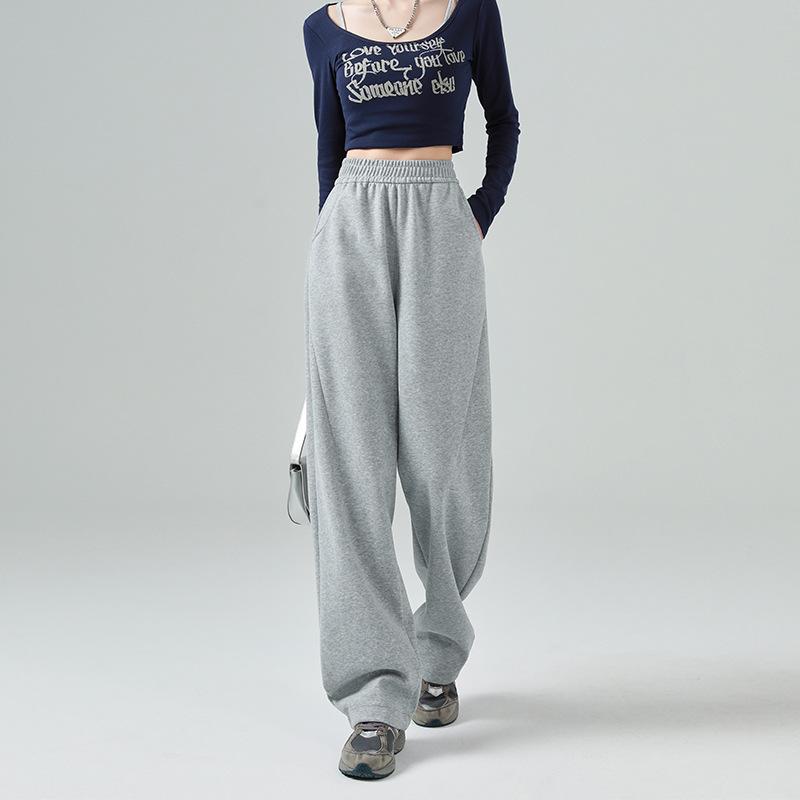 ! Autumn and winter banana pants women's high-waisted sweatpants loose casual wide-leg pants straight sweatpants