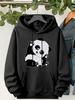 Unisex Fall Autumn Panda Print Kangaroo Pocket Graphic Hoodie Hooded Sweatshirt Print Casual Top for Daily Wear Weekend Travel