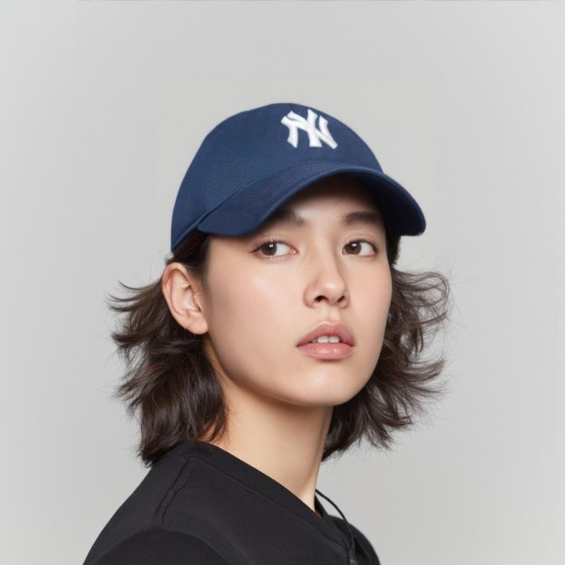 MLB Cotton Baseball Caps Unisex Navy Blue Fashion 3ACP6601N-50NYS