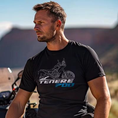 Summer Cotton Round Neck Short Sleeves for Men and Women Yamaha Tenere 700 T-Shirt, Motorcycle Tee Shirt for ADV Riders