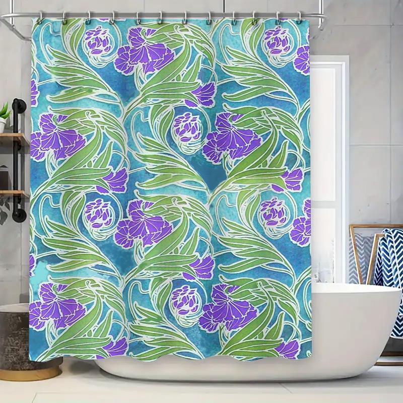 

Vibrant Floral Shower Curtain Modern Waterproof Design for Bathroom Decor 90x180cm