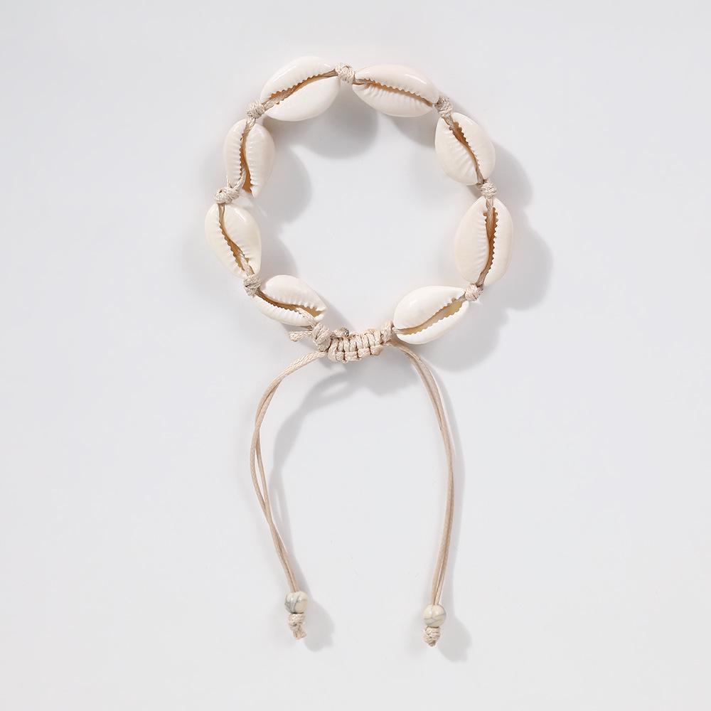 Woven Seashell & Colorful Seed Bead Bracelet/Anklet - Bohemian Beach Style