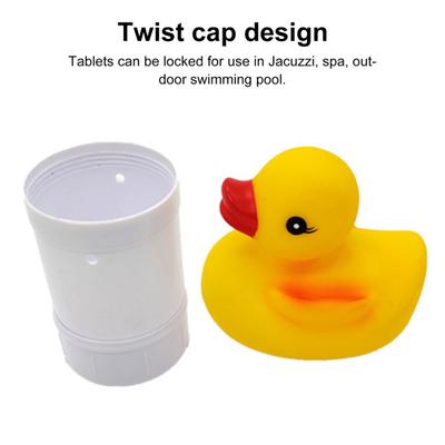 Yousheng Pool-Dosiergerät Schwimmendes Design Automatischer Desinfektor mit Cartoon-Enten-Dekoration Tabletten-Pool-Desinfektionsmittel Schwimmer für Pools Spas