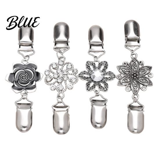 Clothing Decoration Clips 4Pcs Vintage Sweater for Women Girls, Retro Floral Cardigan Clips, Elegant Scarf Clasps Metal Brooch Shawl Clip, Waist