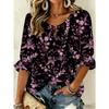 Women's Elegant Printed Lace-up Flared Top, Stylish and Versatile, Comfortable and Skin-friendly