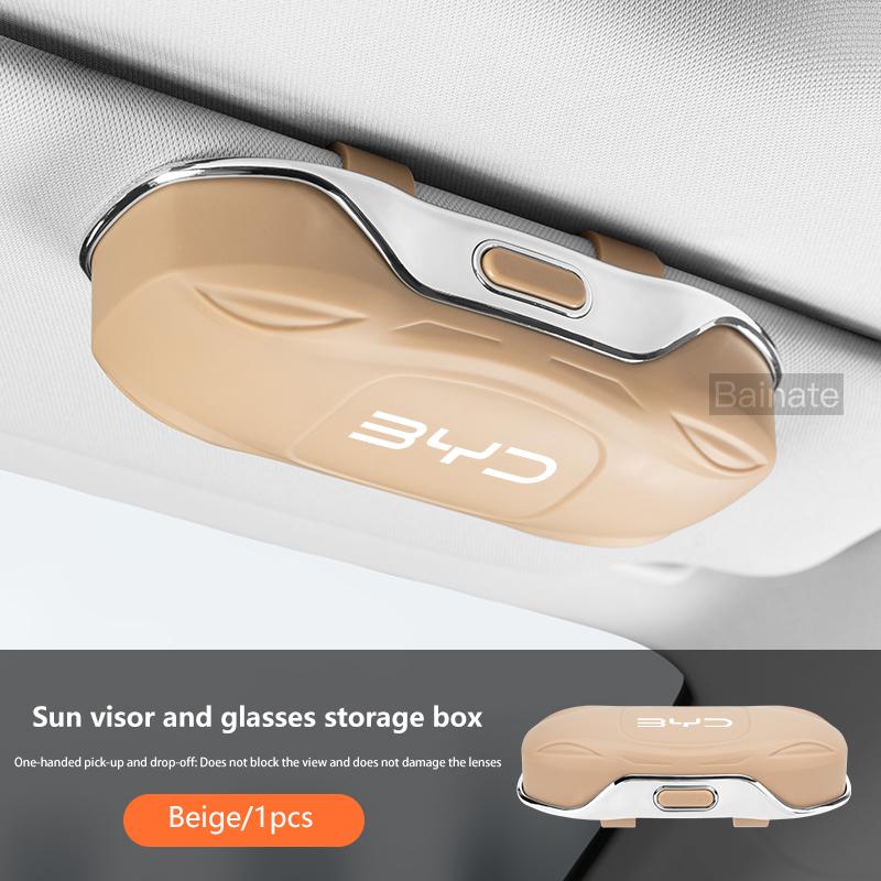 Auto Brillenbox Sonnenblende Brillenhalter Für BYD Dolphin Atto 3 Seal Tang Yuan Song Plus 2025 Stoßfeste Brillen Aufbewahrungsbox