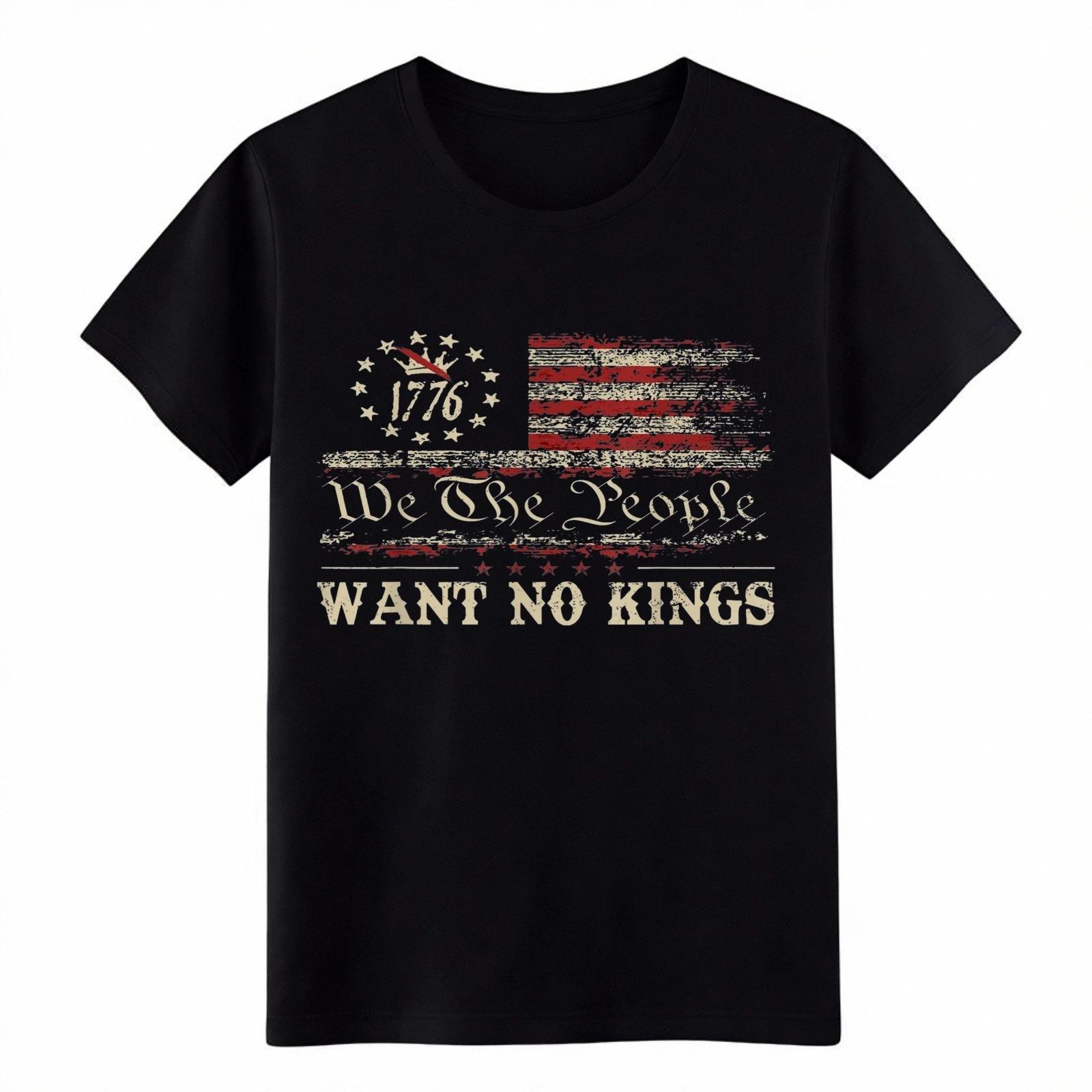 Винтажная Патриотическая Футболка We The People Want No Kings 1776 - Графическая Футболка Унисекс M
