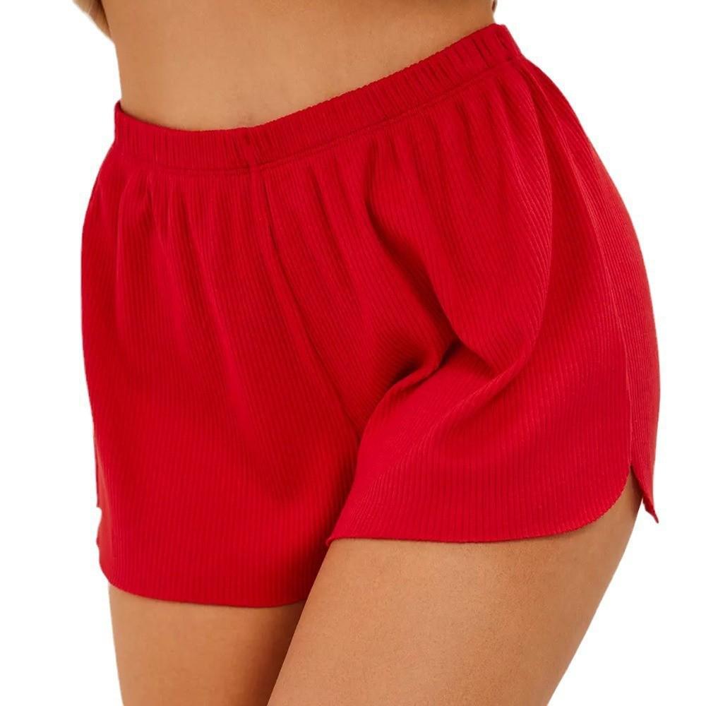 Trendy Love Heart Knit Pajama Set: Camisole & Shorts