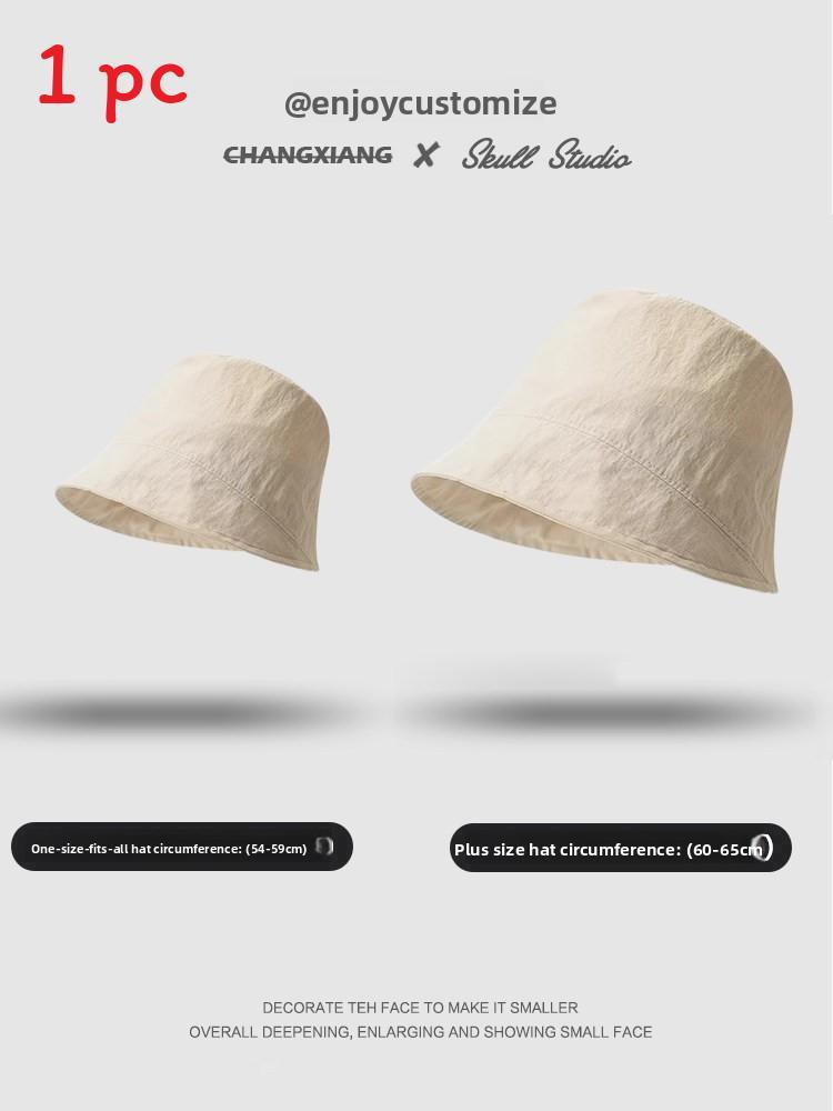Fisherman Hat Large Size Cotton Sun Protection Wide Brim Summer Style For Casual Wear