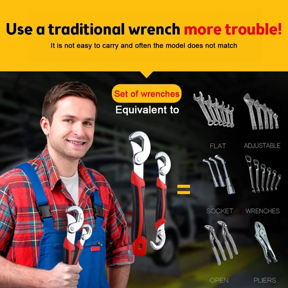 Set de chei multifuncționale cu trei laturi, îngroșarea dinților și prevenirea ruginii, deschidere mare, unealtă manuală multifuncțională