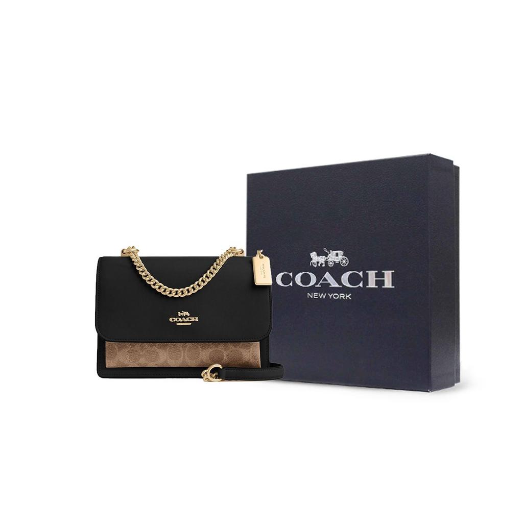 Coach Borsa a Spalla in Pelle Klare 21 Donna Borsa a Spalla Nero Marrone CV978-IMXB2