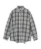 STANDARDERROR 87-Stan134 Soft Misty Oversized Pocket Long Sleeve Check Shirt Black