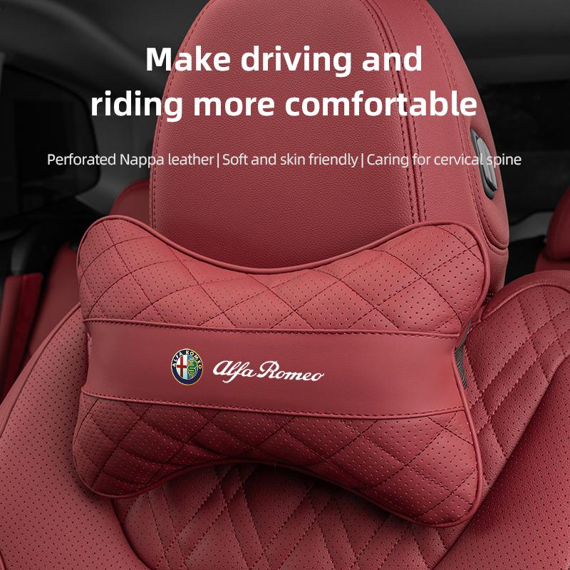 Autokopfstütze Lendenwirbelstützkissen Nackenkissen Zubehör für Alfa Romeo Giulia Stelvio Giulietta 156 159 147 Mito Tonale Brera D