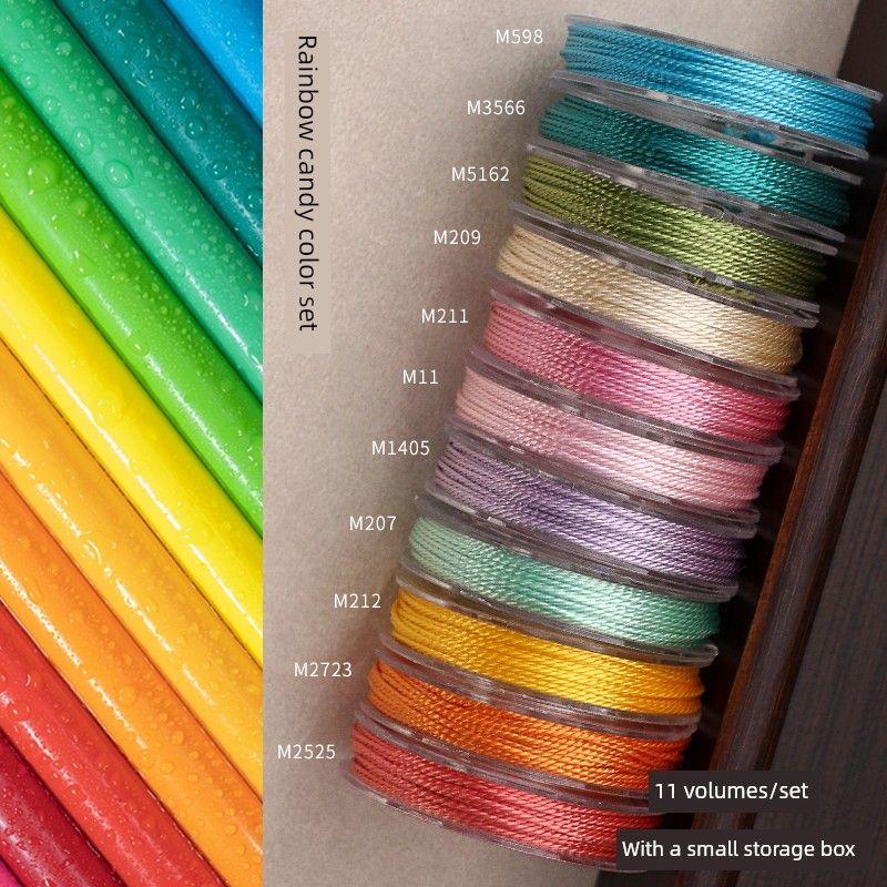 

DIY Small Roll Handmade Set of Necklace Rope Abrasion Resistant Strands Rainbow Candy Color 11 Volume