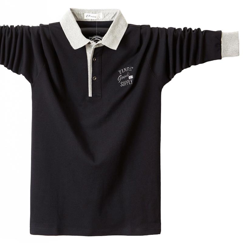 2020 Long Polo Shirt Mens Stand Collar Polo Shirts Embroidery Casual Cotton 6XL Full Tops POLO Shirt