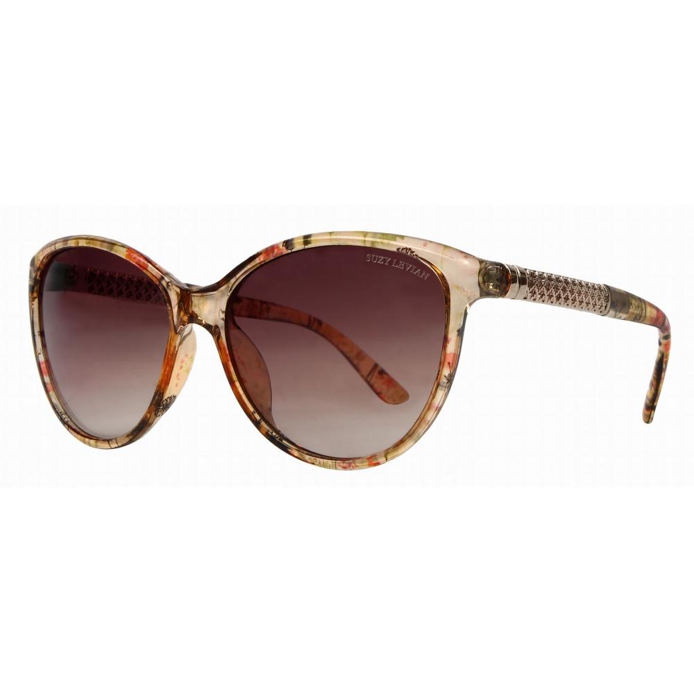 Suzy Levian Women S Pink Floral Gold trelliS Accent SunglaSSeS Pink