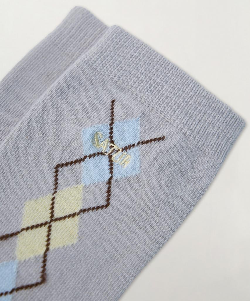 Seteo (W) Argyle Socks Light Grey