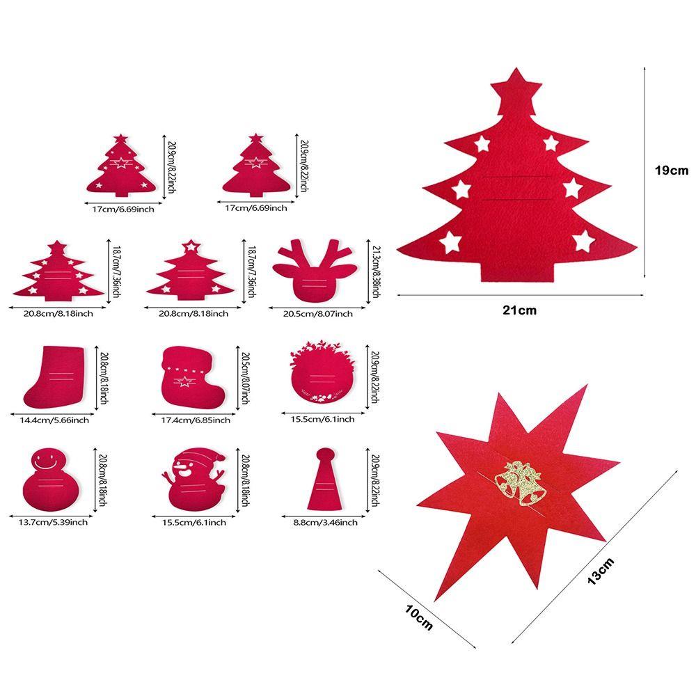 Glitter Felt Christmas Cutlery Holder Bag Washable Christmas Decoration Fork Pocket Non-Slip Table Ornaments Place Mats