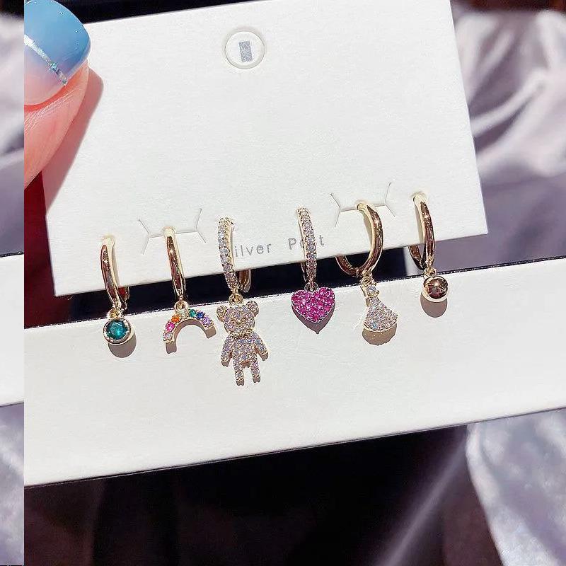 S925 Silver Exquisite European & American Style Diamond Earrings for Women - Luxurious & Fashionable, Versatile Ear Buckles