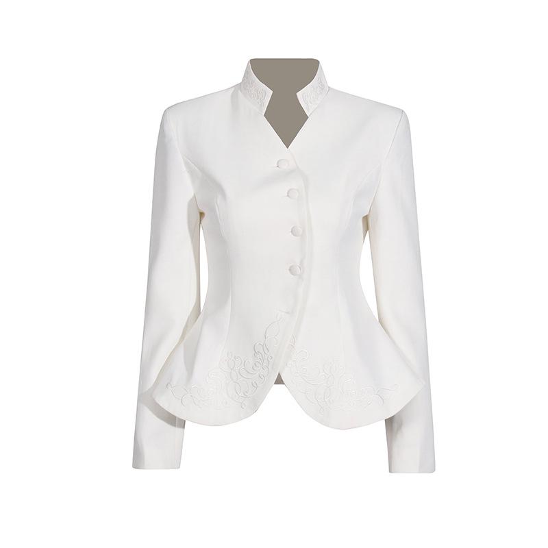 Elegantní oblek ve francouzském stylu: 2025 3D Vyšívaná bunda a Plisovaná sukně s vysokým pasem Dvoudílný