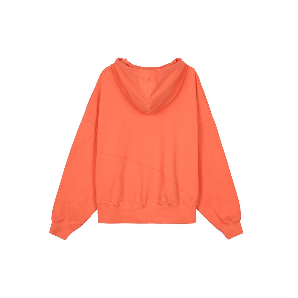 Nike Irregular Patchwork Pocket Loose Hoodie Women Tops Orange DC5281-842