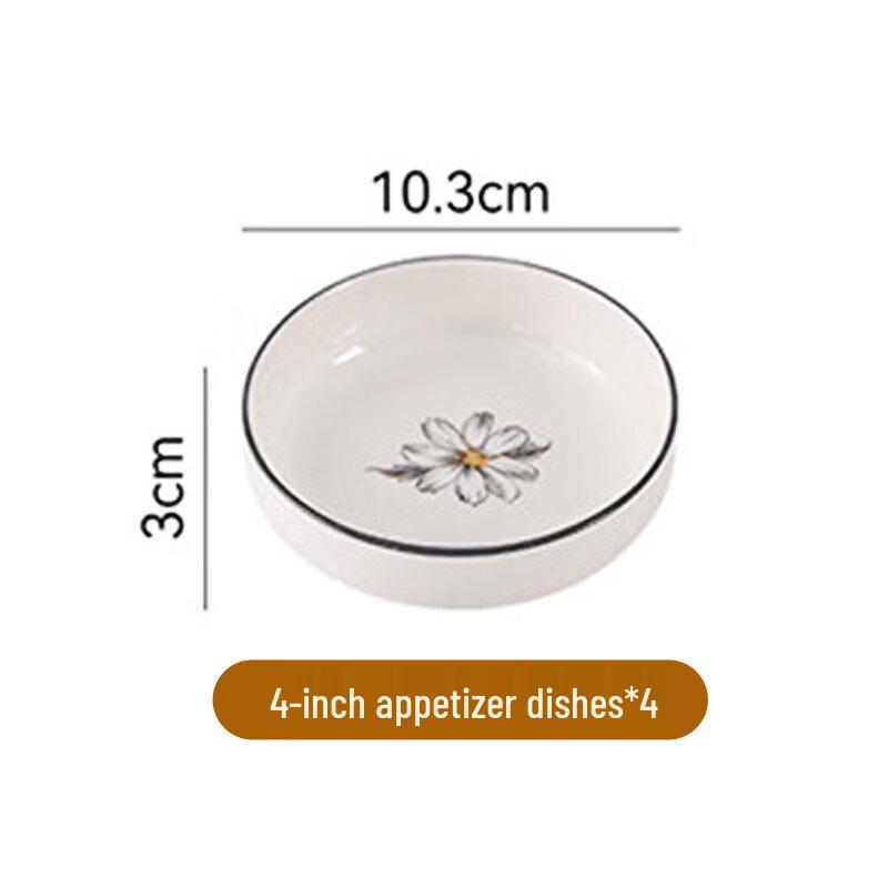 Chuanqi Japanese Ceramic Dipping Dishes - 4 Inch (Set of 4)
