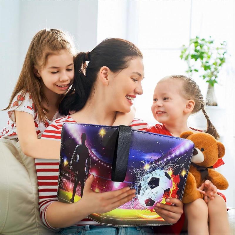 Sammelkartenalbum für Fußballkarten, 50 Seiten fasst 400 Karten, kompatibel mit allen Kartentypen, Scrapbook-Stil