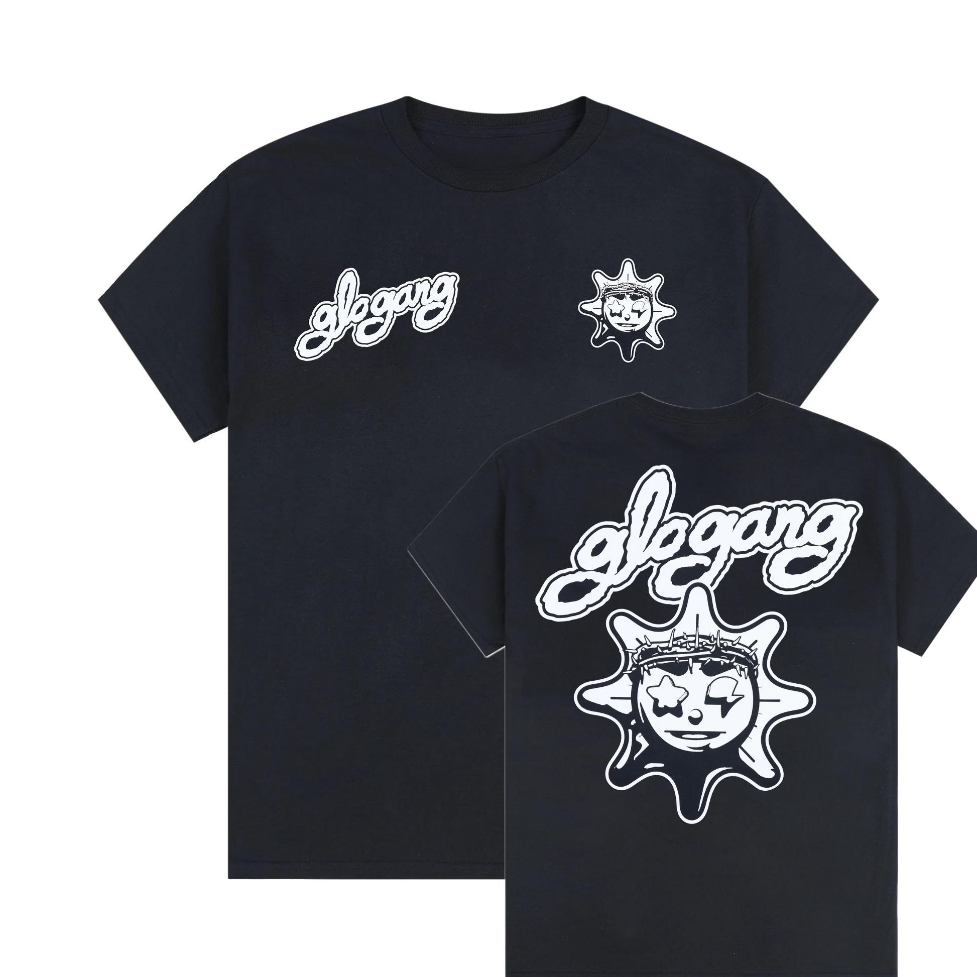 

Высококачественная летняя футболка с коротким рукавом для мужчин Glo Gang Boyz World Wide, мультяшные напитки, унисекс, оверсайз, хлопковые футболки с коротким рукавом 4XL