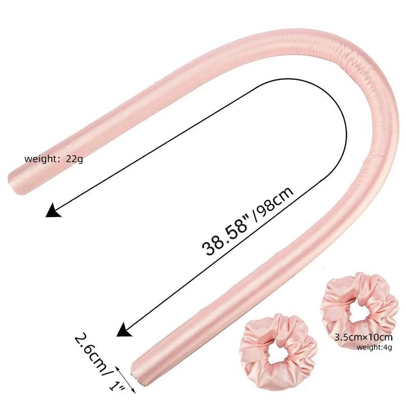 Foam Heatless Curling Rod, Diadem Ribbon , Silk Hair Curlers Set of 4 Pieces, Soft Sleeping Curler for Woman, Styling Tool