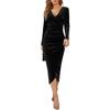 Sexy V Neck Long Sleeve Bodycon Evening Dress
