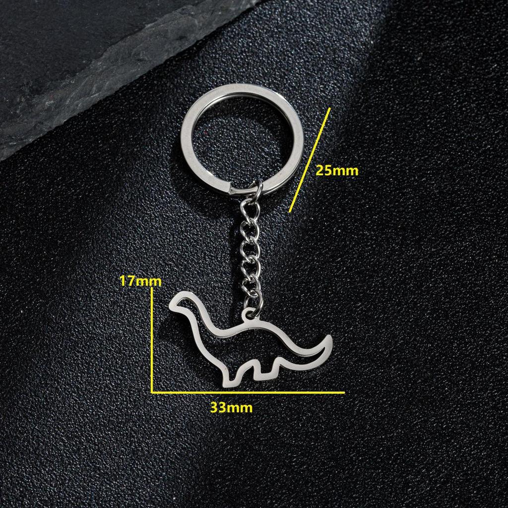 Stainless Steel Cartoon Lianglong Pendant Keychain - Colorfast Accessory