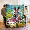 Cute Little Mole Print Cartoon Blanket Warm Soft and Comfortable Home Travel Sofa Bedding Camping Cars Cover Blanket for Gifts