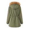 Women's Winter Plus Size Warm Hooded Fur Collar Top Thickened Loose Women's Cotton Clothes