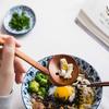 YFWOOD Wooden Spoons and Ladles, Set of 4 (2 Ladles + Slotted Ladle), 22cm Long Handle, Lightweight, Lacquered, for Ramen, Shabu-Shabu, and Hot Pot Co