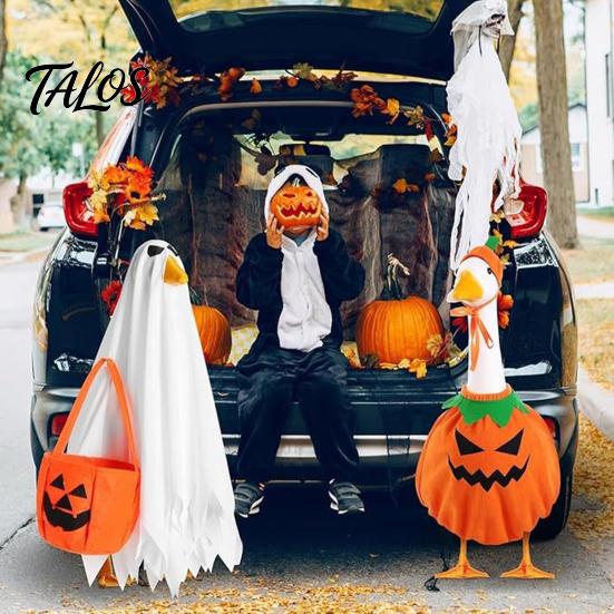 Halloween Goose Costume Ghost Outfit, Christmas Porch Apparel, Festive Thanksgiving Outfit for 23 Inch Statue, Outdoor Garden Yard Lawn Decoration