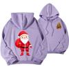 Unisex Merry Christmas Santa Claus Graphic Hoodie, Snowman Print Oversized Pullover Sweatshirt, Casual Christmas Streetwear Top
