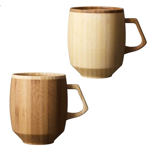 RIVERET Grande Pair of Mugs, White/Brown, RV-208WB