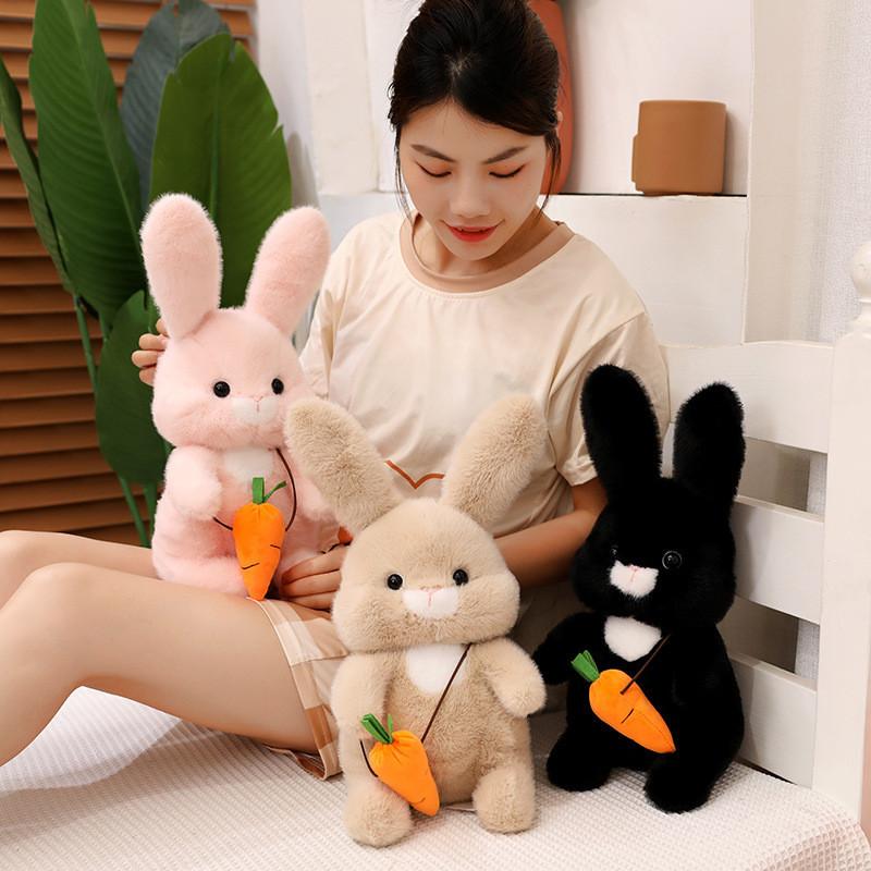 Adorable Plush Bunny Stuffed Animal Toy Ultra Soft Cuddly Rabbit Pillow Gift