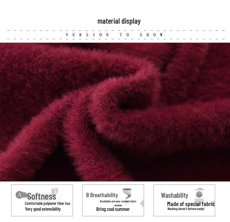 Warmer Herbst- & Winterpullover für Frauen mittleren und höheren Alters - Bestickte Strickware mit Samtfutter