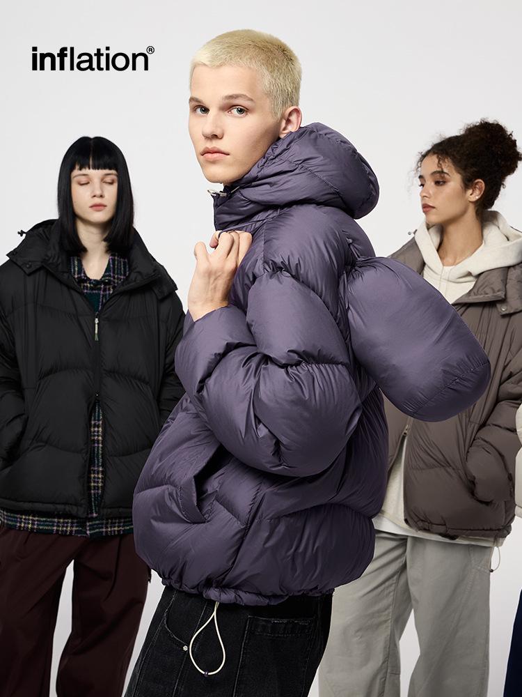 Jiezhan Men's Lightweight Hooded Down Puffer Jacket | 90% Down, Solid Color, Trendy Autumn/Winter Collection