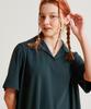 Metapeo Met Natural Collar Short Sleeve Long Dress Green