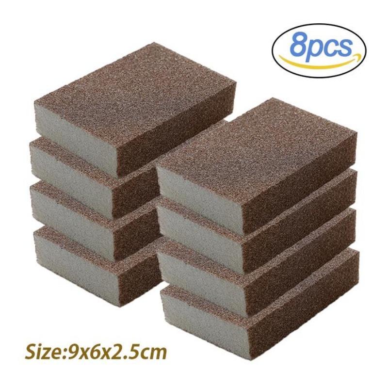 4/6/8Pcs Carborundum Removing Rust Cleaning Brush Descaling Clean Rub for Cooktop Pot Kitchen Sponge