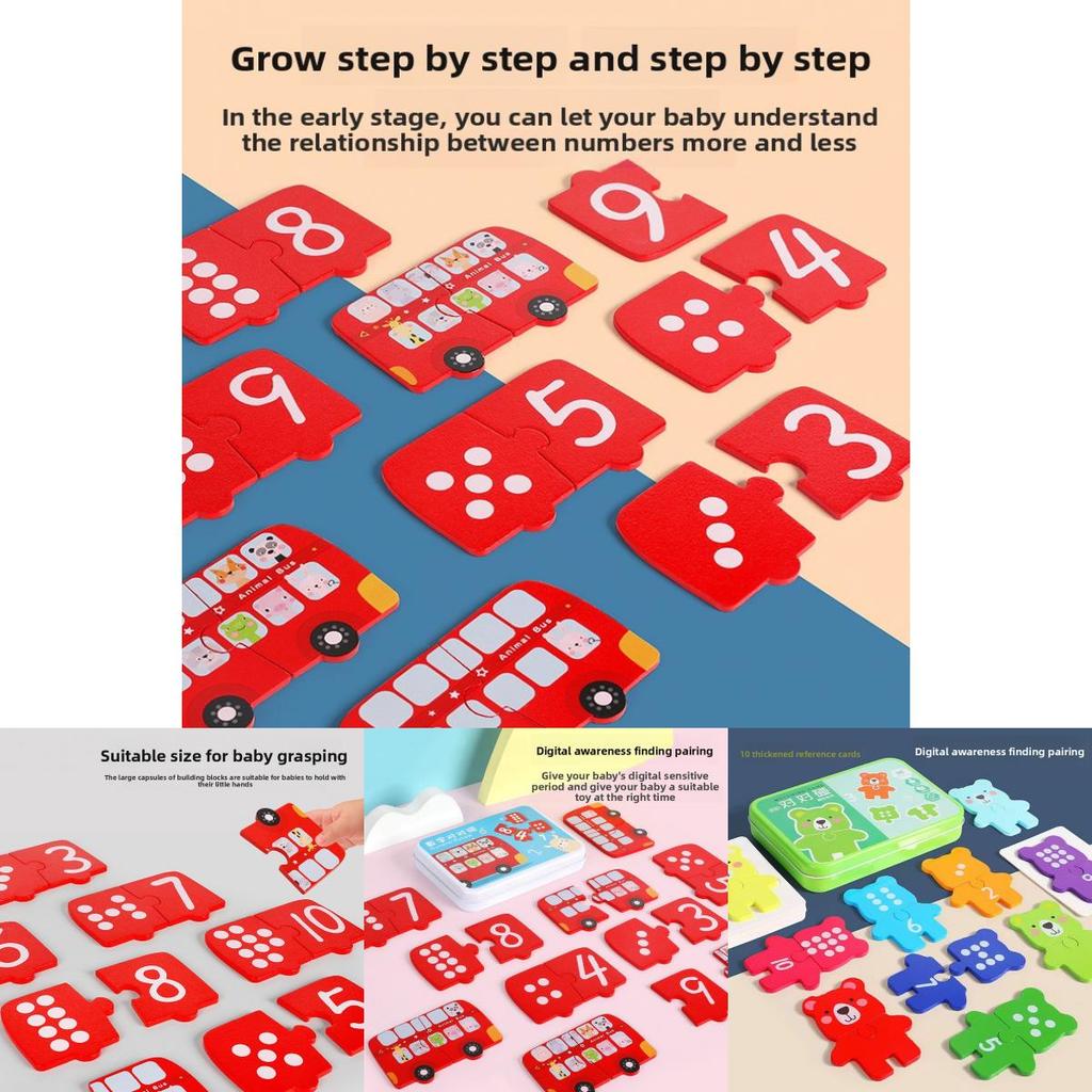 Wooden Toddler Educational Number Matching Puzzle For Early Learning And Cognitive Development