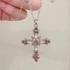 Gothic Cross Pendant Necklace with Color Options