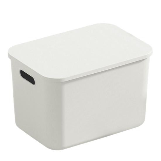 Storage Box with Lid Handle Hole Large Capacity Stackable Dustproof Makeup Toys Sundry Storage Basket Home Office Desktop Organization Container
