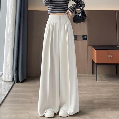 2026 Spring/Summer Women's Wide-Leg High-Waist Slimming Straight-Leg Floor-Length Casual Pants