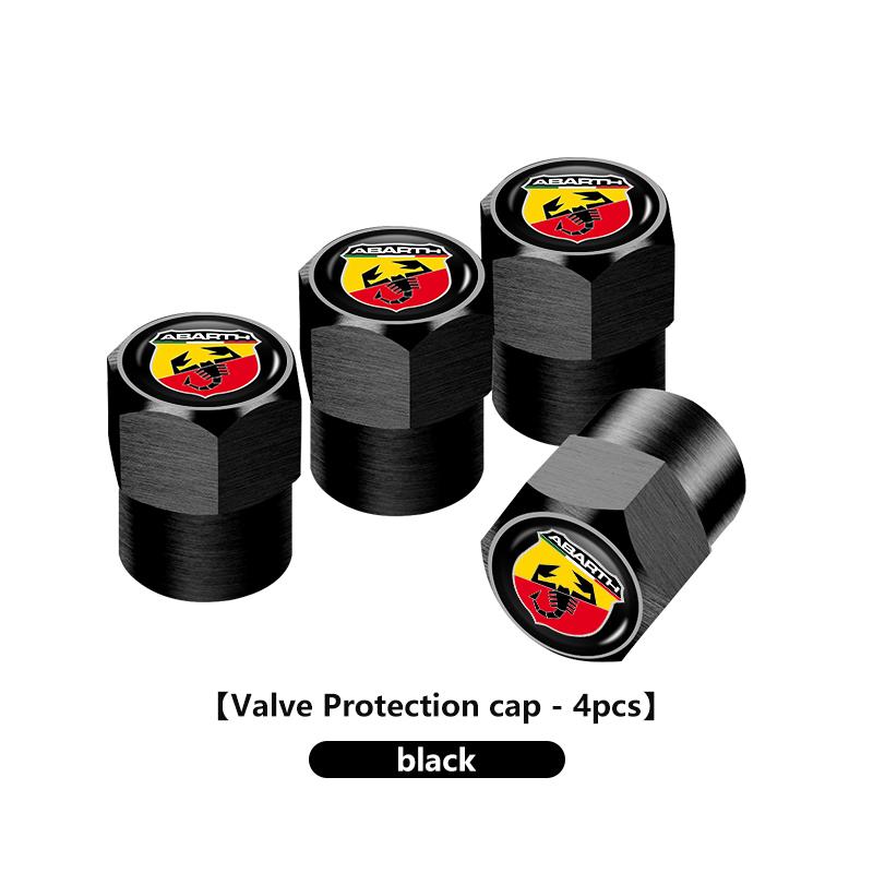 For Abarth 4Pcs Car Styling Aluminium Alloy Wheel Tire Valve Cover Caps FIAT 500 FR Stilo Doblo Tipo Lancia Musa Grande