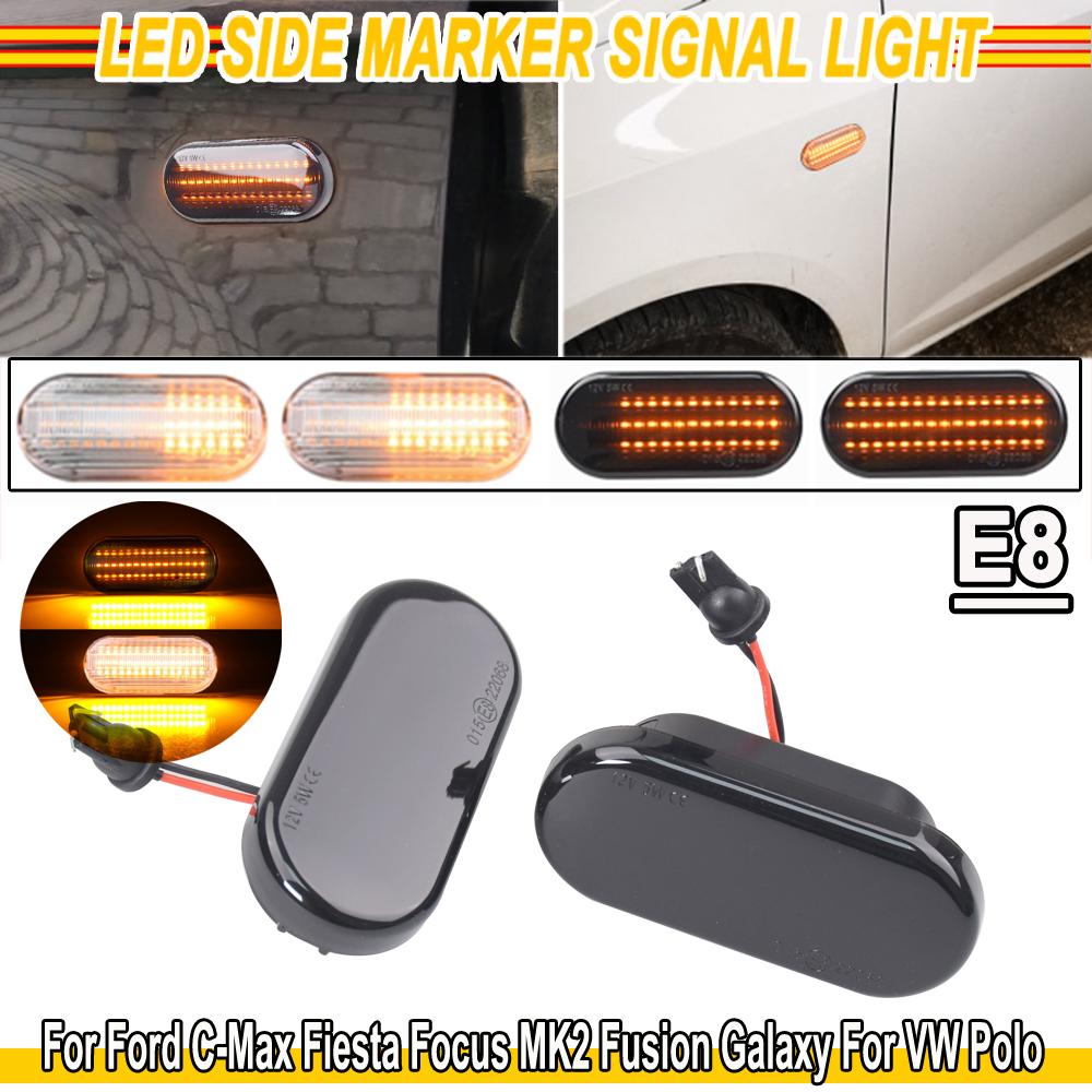 2X LED Dynamic Side Marker Turn Signal Light Indicator for VW Bora Golf 3 4 MK4 Jette Lupo Passat Z2 3BG Polo SB6 SEAT Ibiza T5