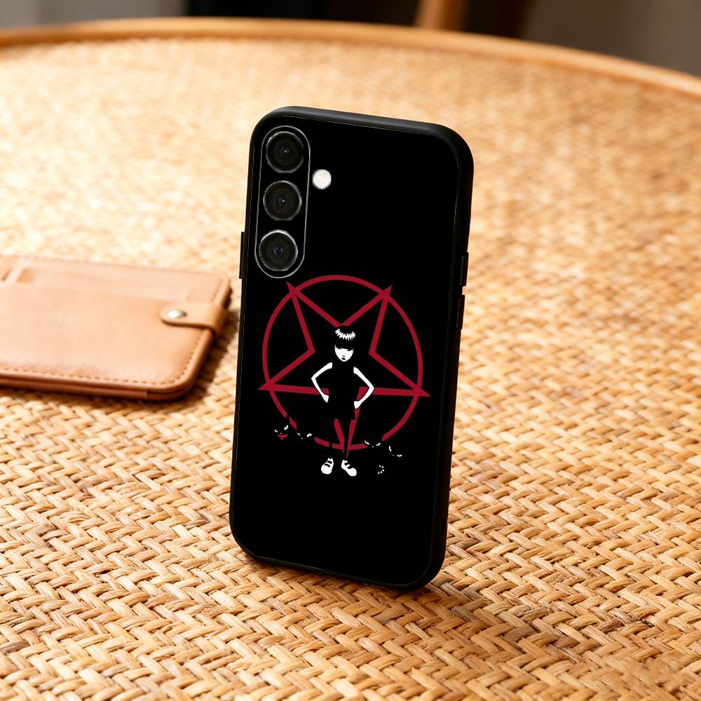 Cat E-Emily The Strange  Phone Case For Samsung  A73,A21s,A22,A31,A32,A52,A53,A71,A80,Soft Black Shell