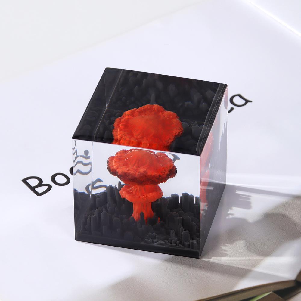 DIY Handmade Resin Atomic Bomb Explosion Mushroom Cloud Night Light Ornament